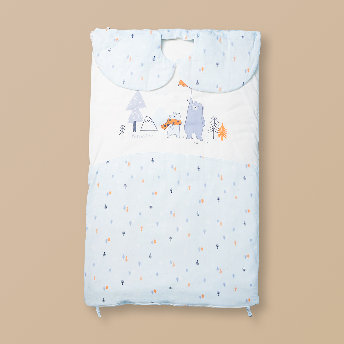 素天然婴童夹棉多功能厚款睡袋