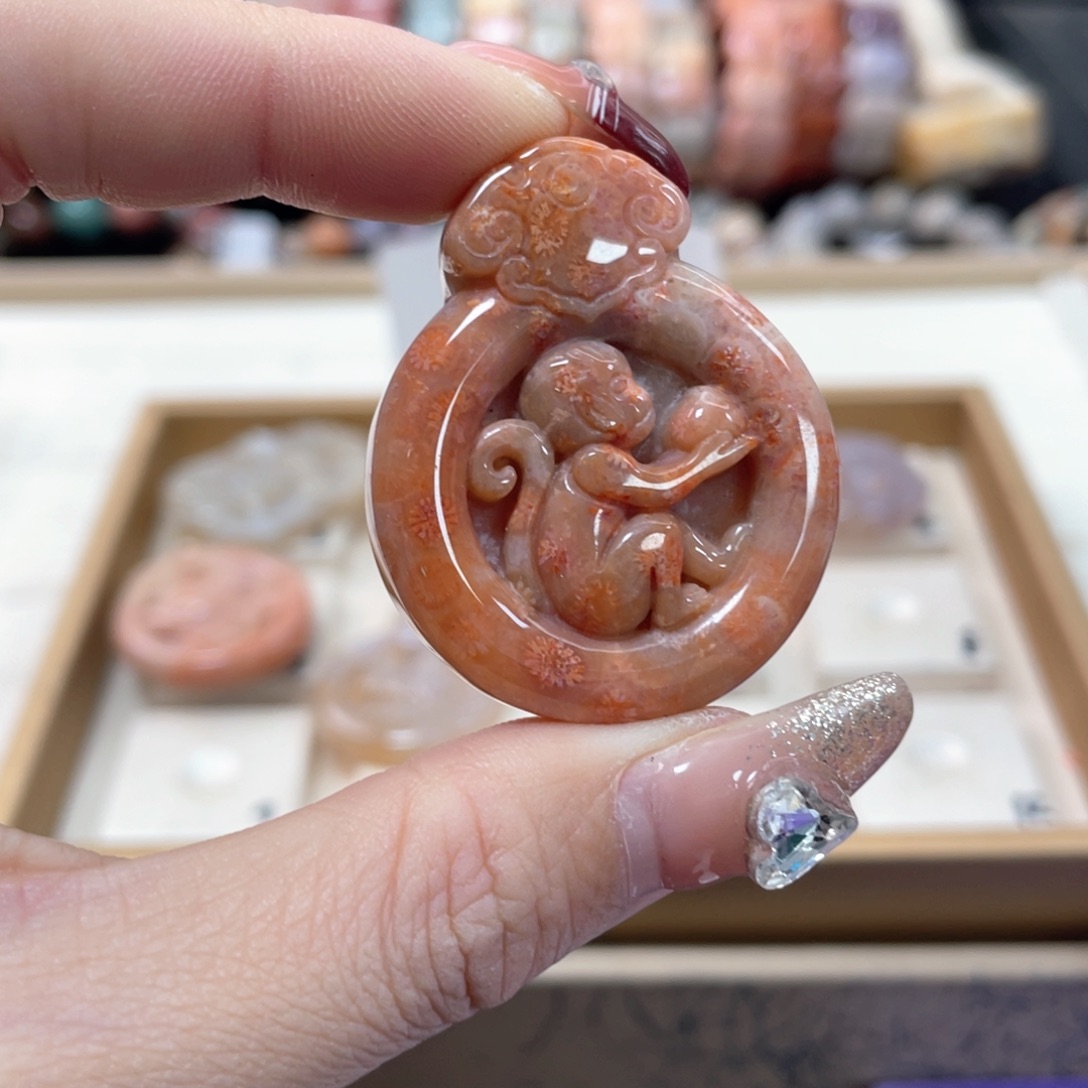 硅化珊瑚（珊瑚玉）手链未镶嵌ℳ**589