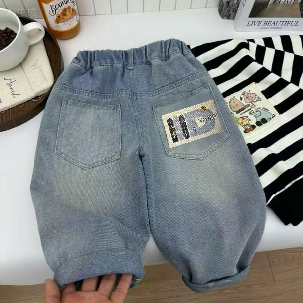 童装男童牛仔裤春秋季中小童宽松长裤儿童男孩宝宝帅气休闲裤潮流