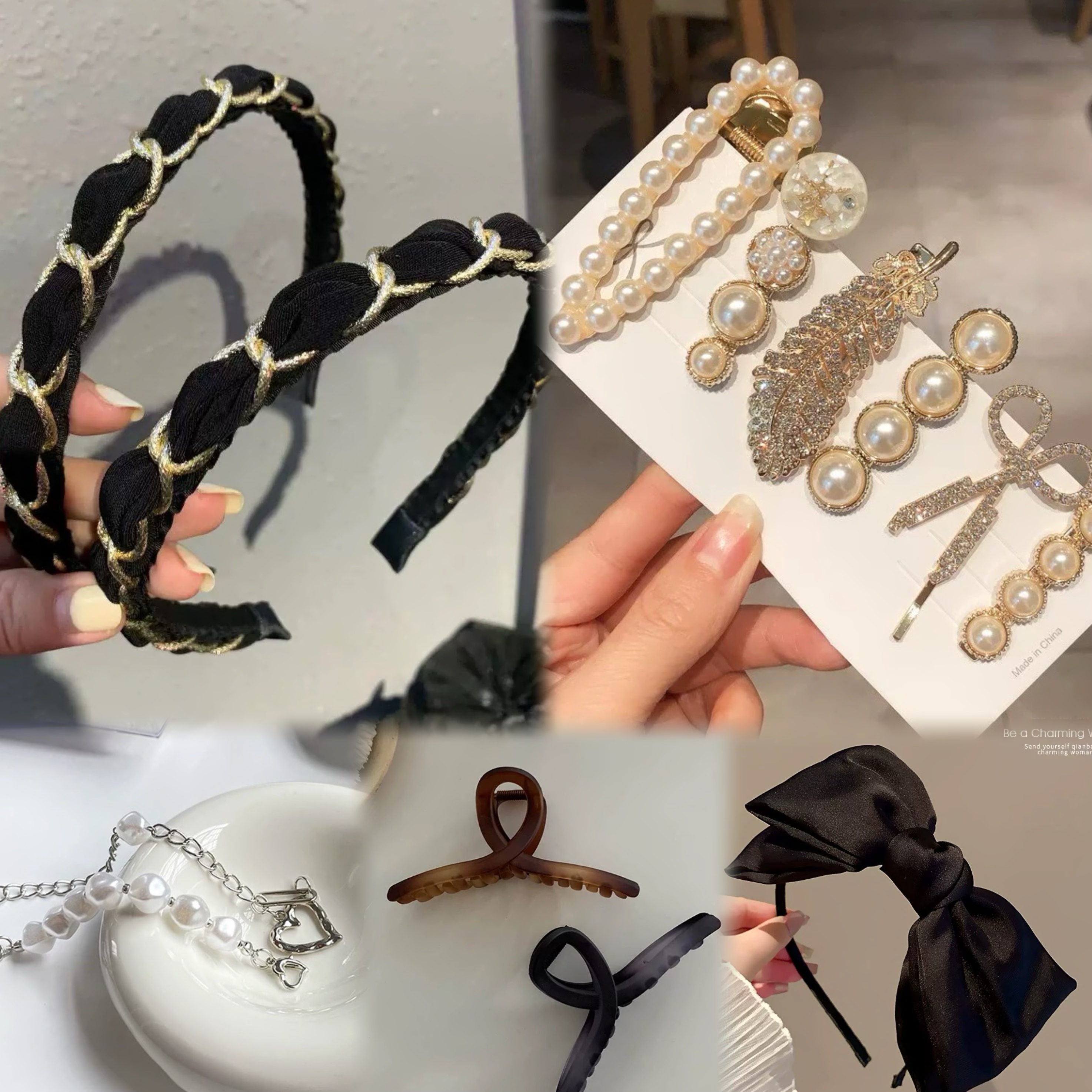 【款式/颜色/物品随机发】2025精品小众发夹发箍女