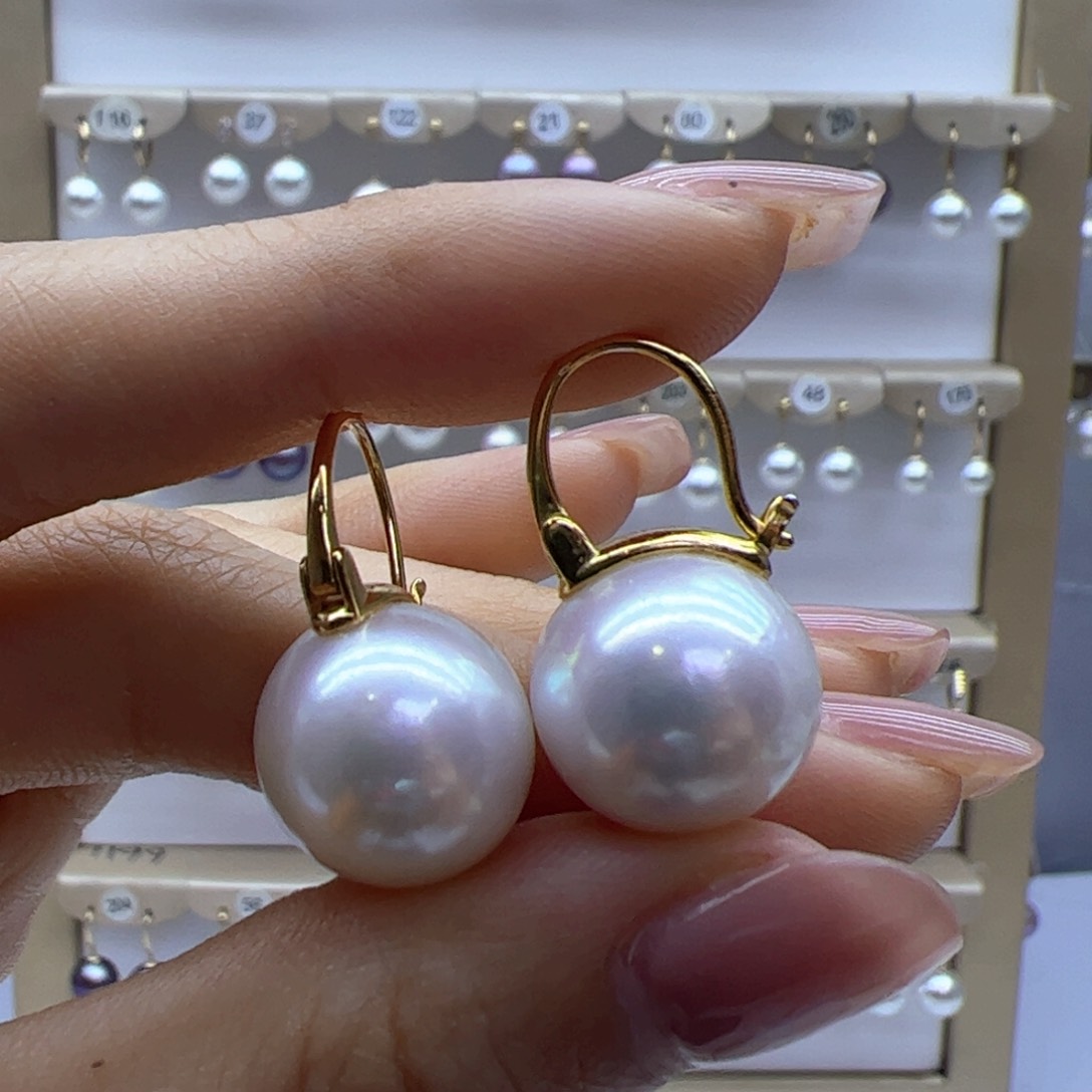 淡水珍珠耳饰银S925镶嵌