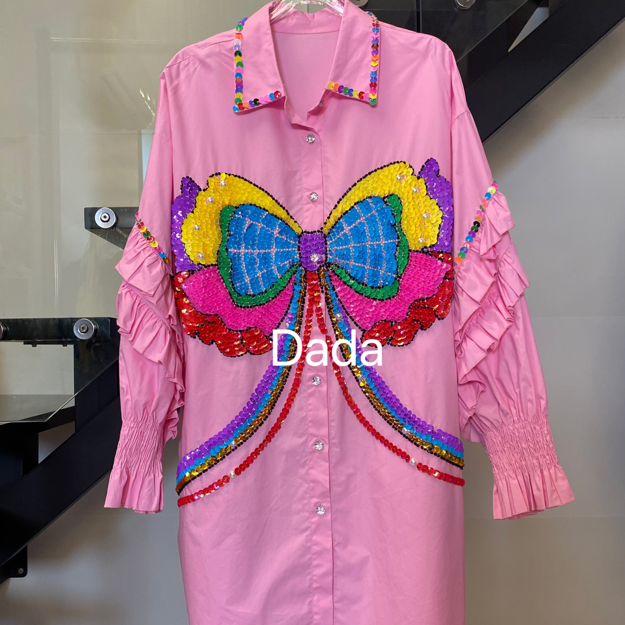 Dada设计款新款重工个性款休闲时尚百搭洋气宽松衬衫C15779