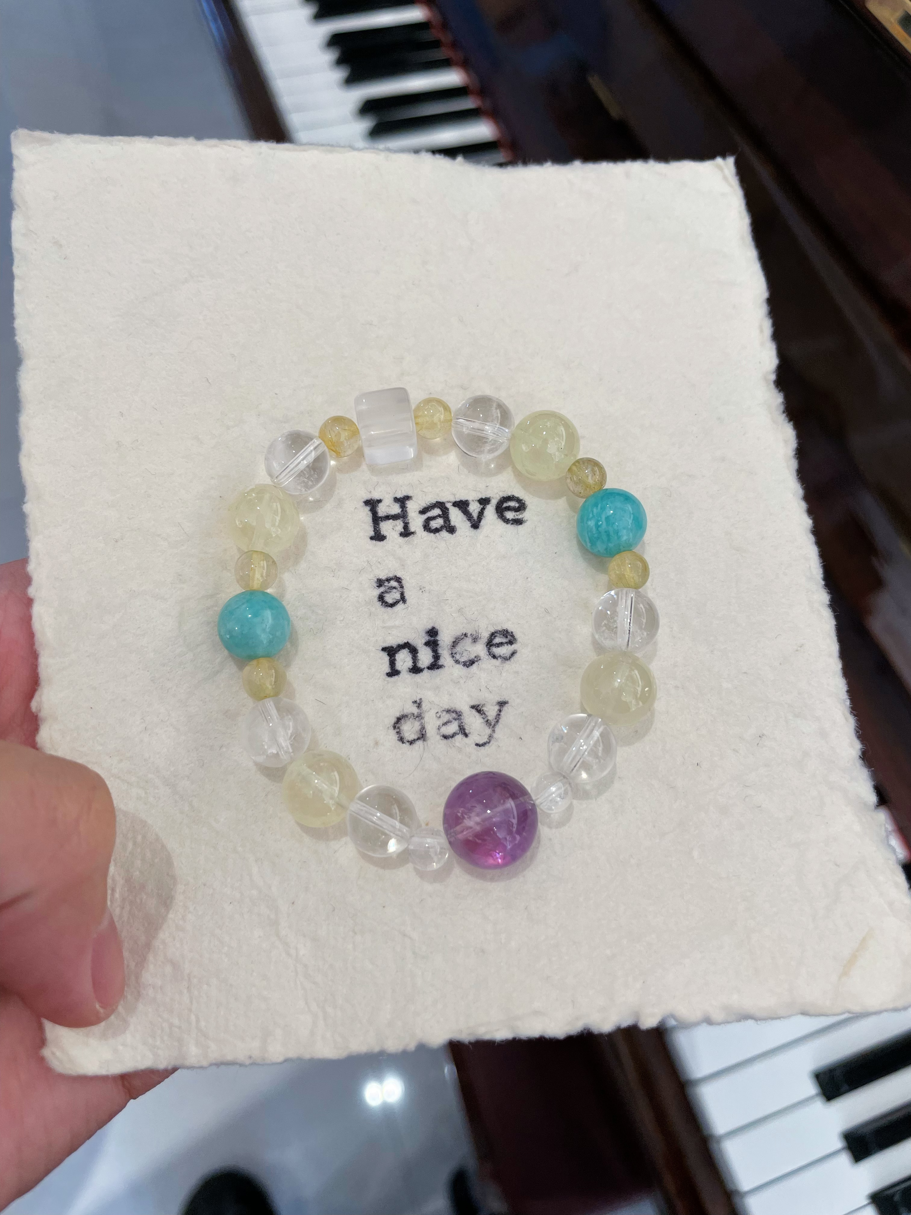 耶耶原创设计天然多宝水晶女士单圈手串