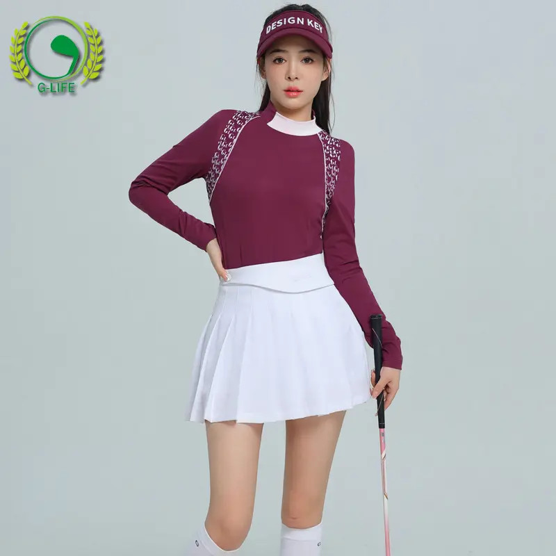 高尔夫女装新款春秋长袖T恤上衣网球服吸汗速干时尚显瘦衣服服装