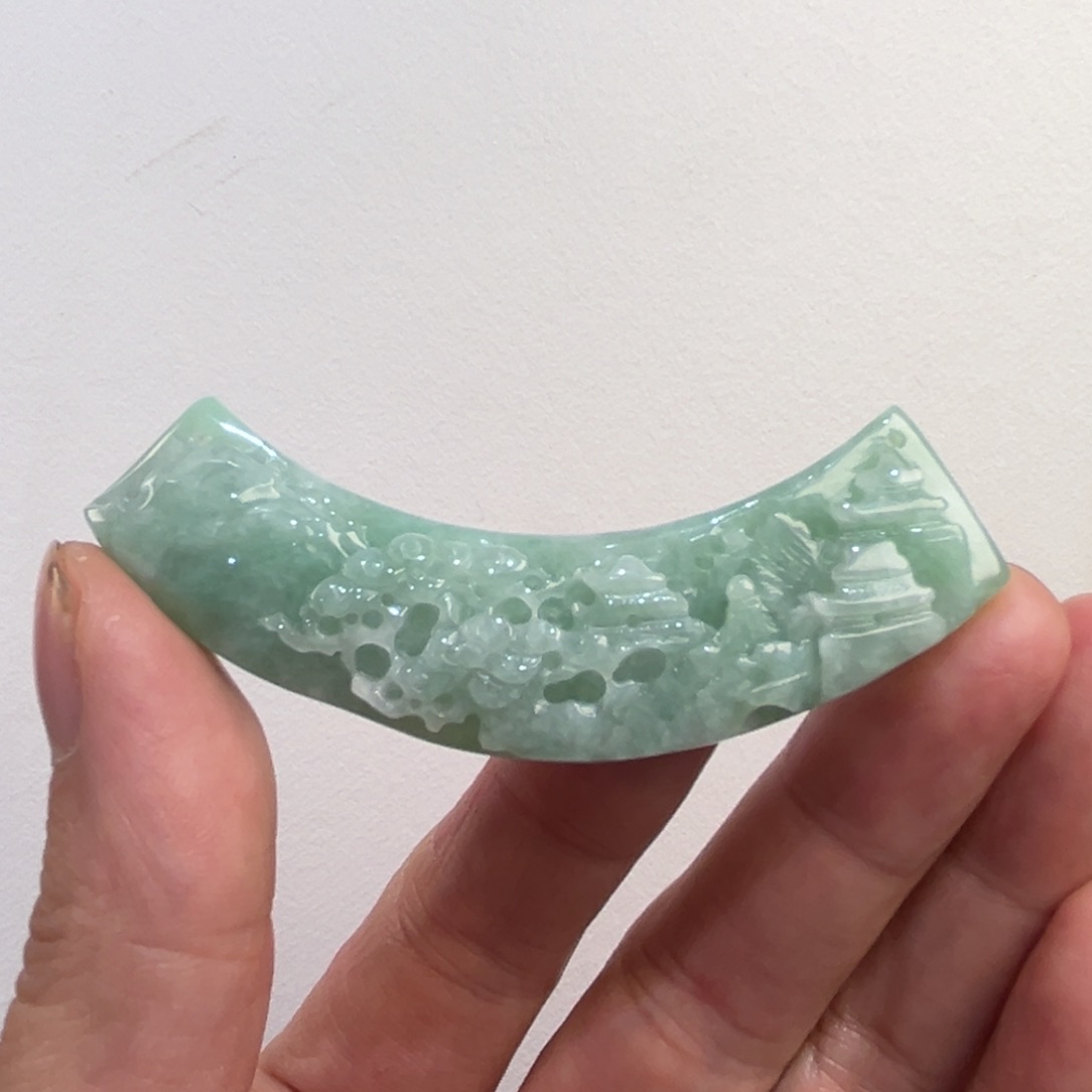 翡翠未镶嵌吊坠(赠链)代编织