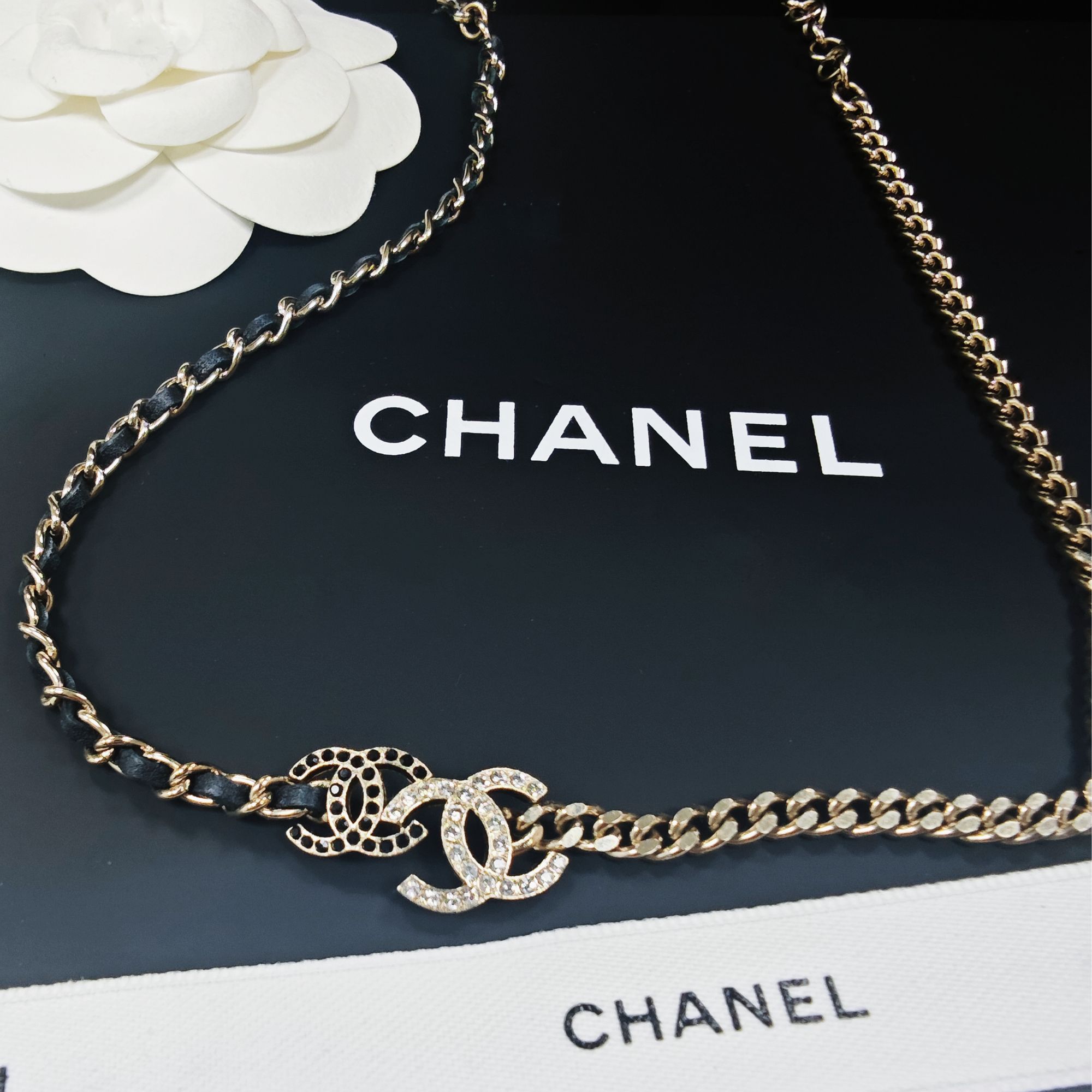 未使用 Chanel/香奈儿 项链手工编织时尚经典拼接熊猫皮穿