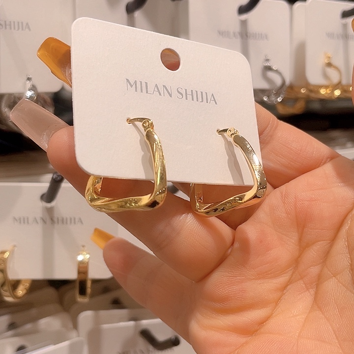 锆石纯铜合金时尚耳环