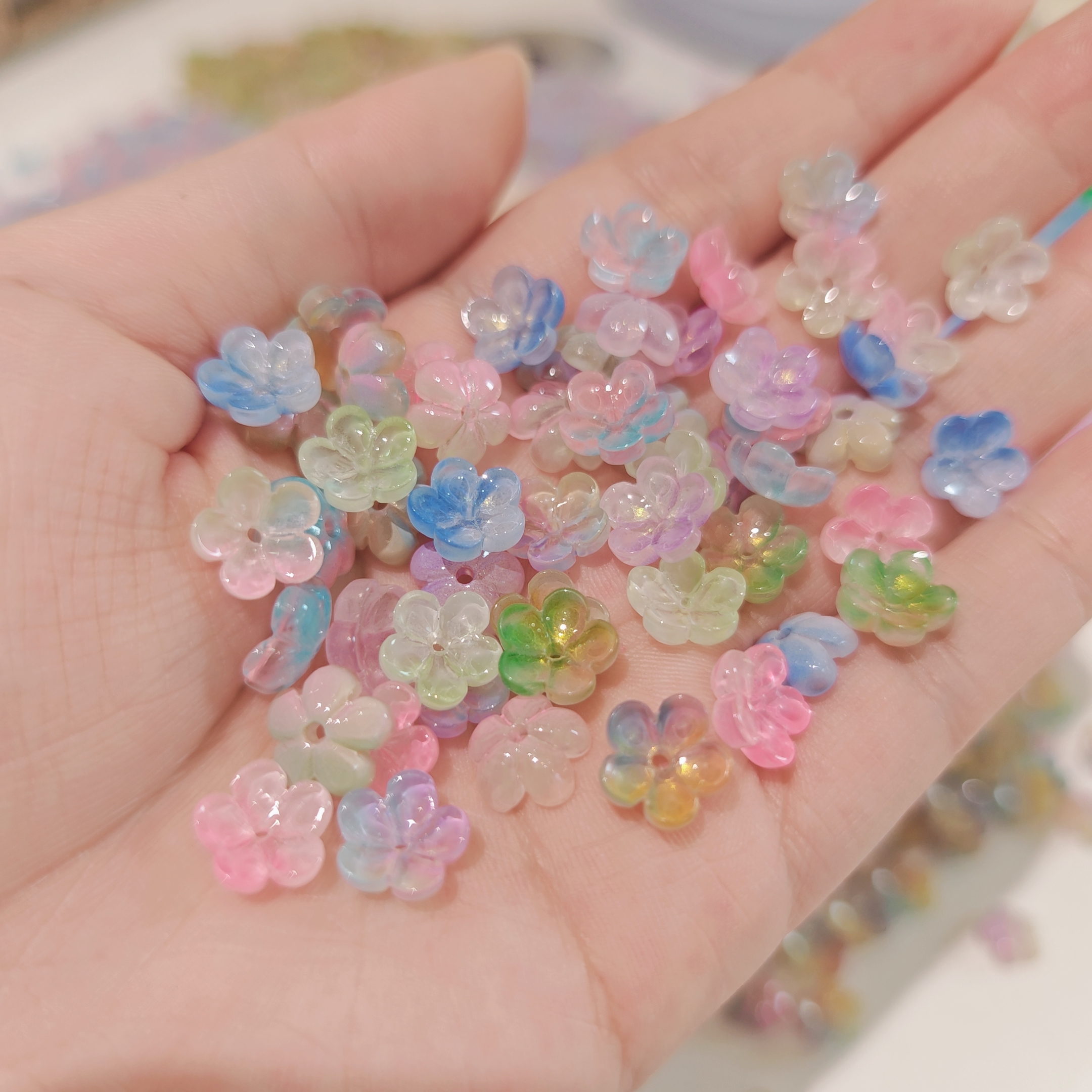 diy玻璃手串珠子手绳佩珠