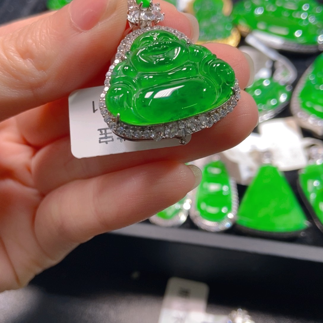 翡翠吊坠(不含链)银S925镶嵌