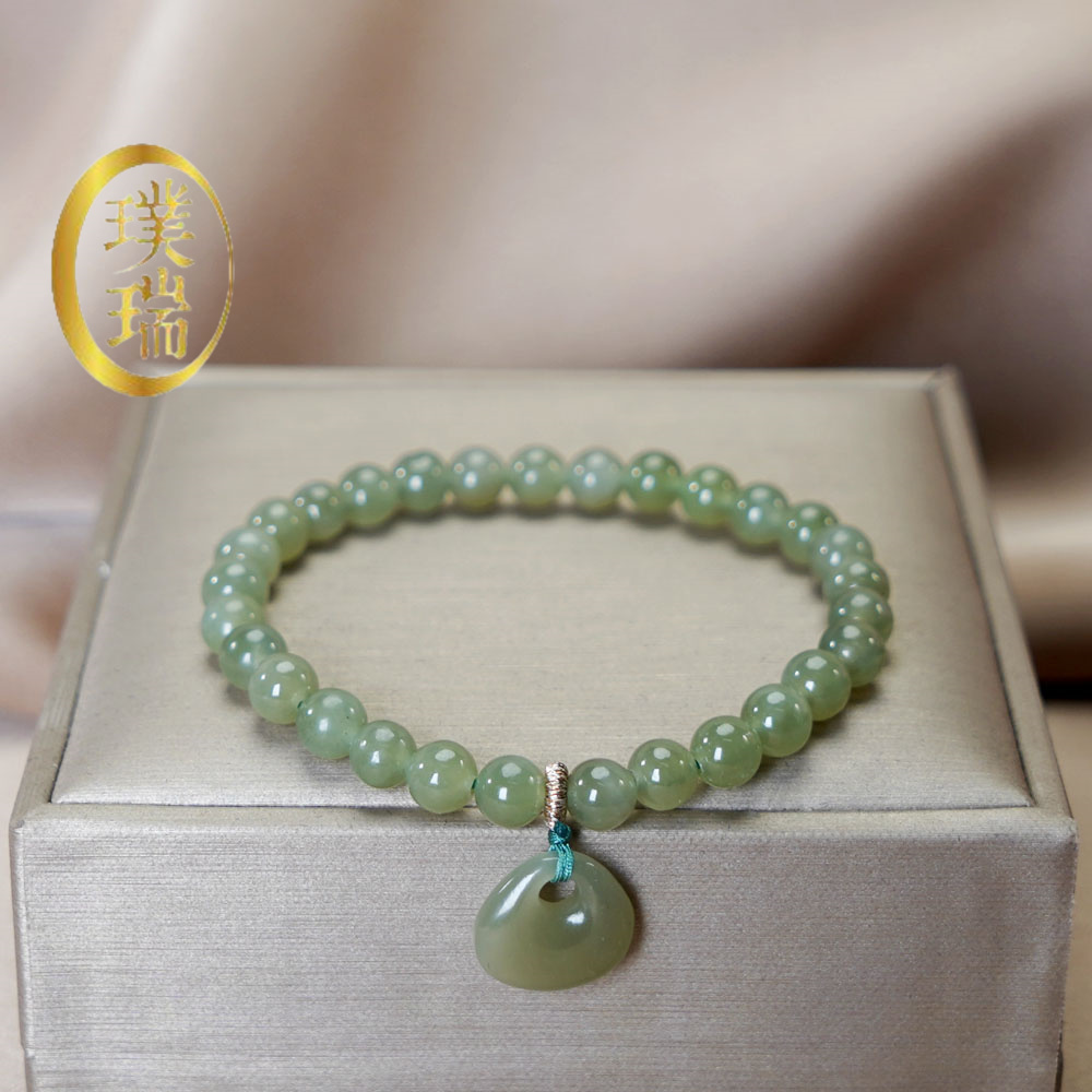 天然和田玉配和田玉小福袋手链 多样性发一 SL492