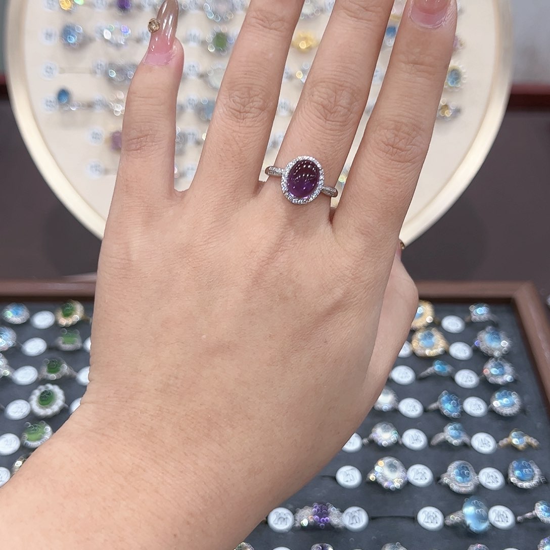 蛇纹石玉戒指银S925镶嵌不****?