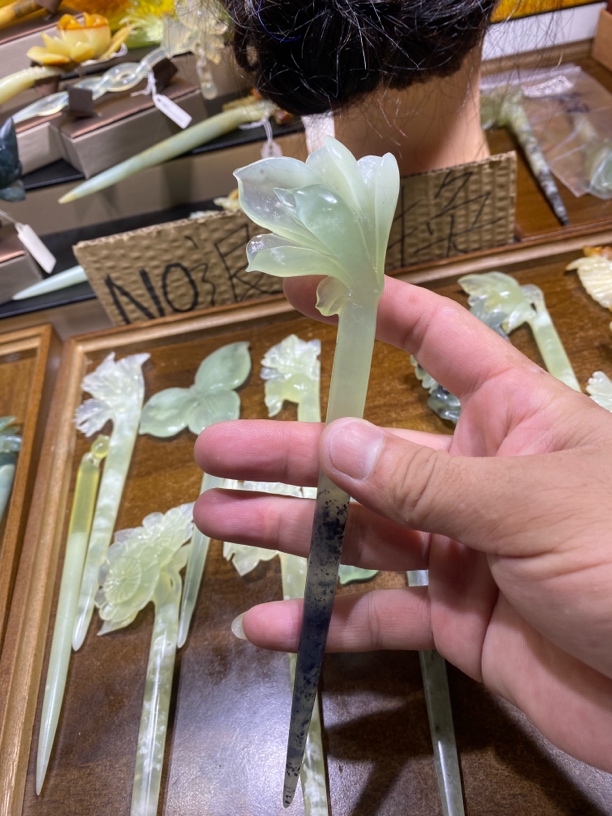 岫玉发簪、头饰、汉服发饰、简约玉簪、日常百搭、古风玉簪、精致发簪