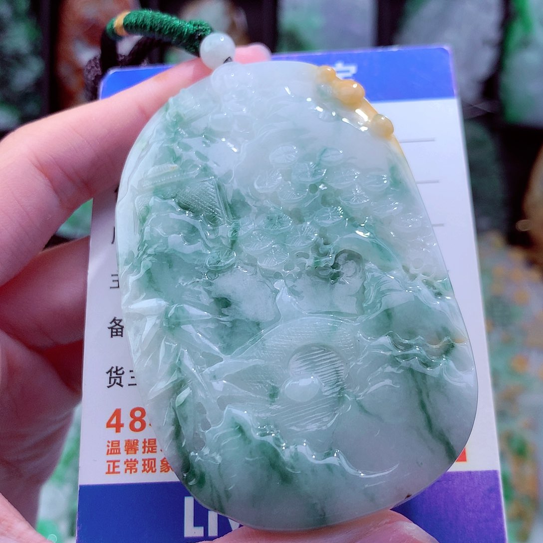 翡翠未镶嵌颈饰天然