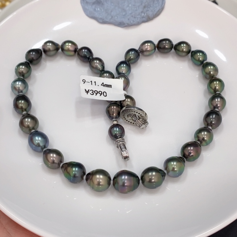 【闪购商品】海水珍珠项链未镶嵌菘****d大溪地项链9-11.4mm燕