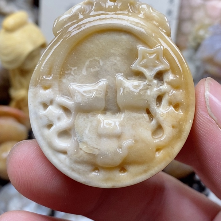 颈饰未镶嵌硅化珊瑚（珊瑚玉）