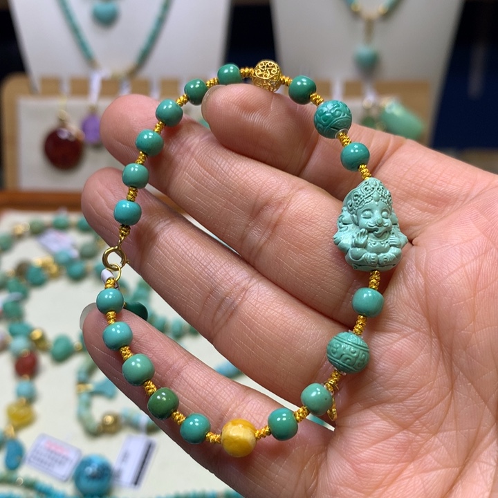 绿松石18K金镶嵌单圈