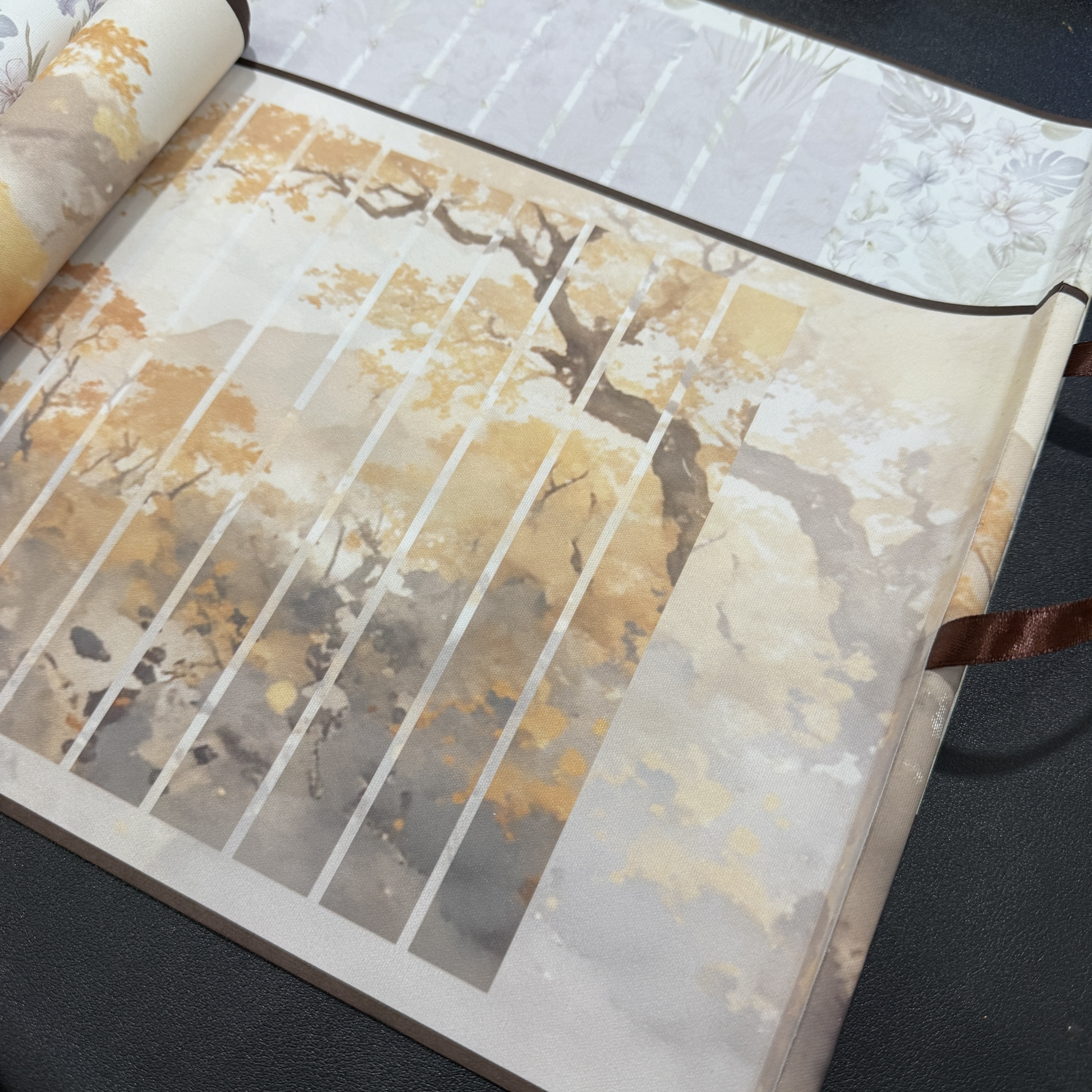 【绢布布·浣溪沙】23*138cm 绢布手卷 空白 竖格 作品纸