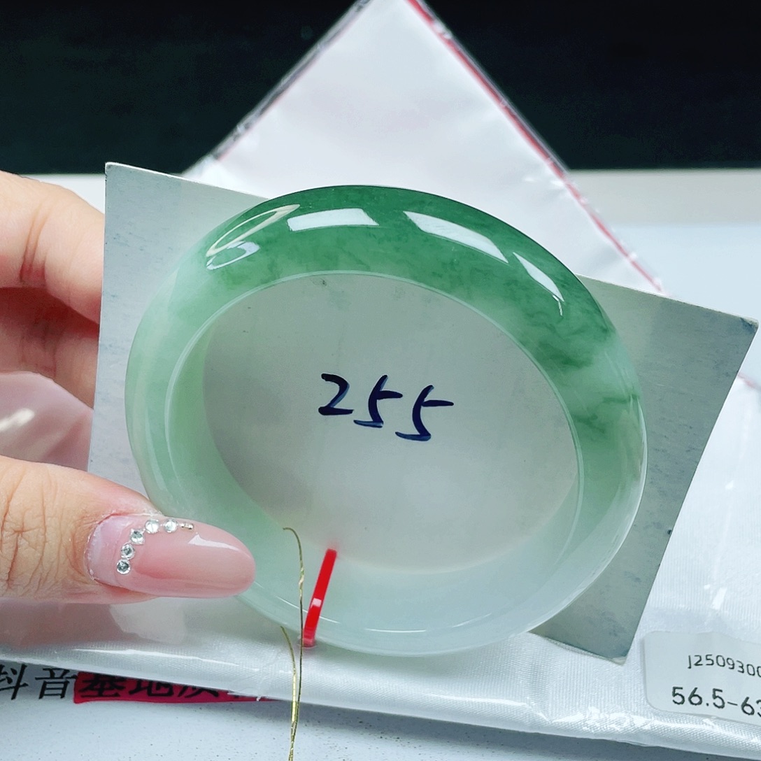 翡翠未镶嵌手镯小宽版56+