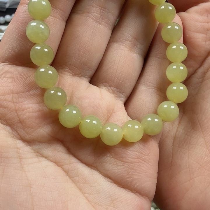 和田玉未镶嵌手链卡8冰黄口 好看冲它d