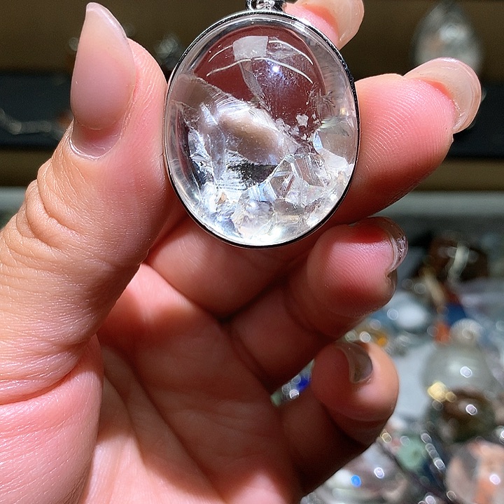 烟晶戒指银S925镶嵌鸿*水晶