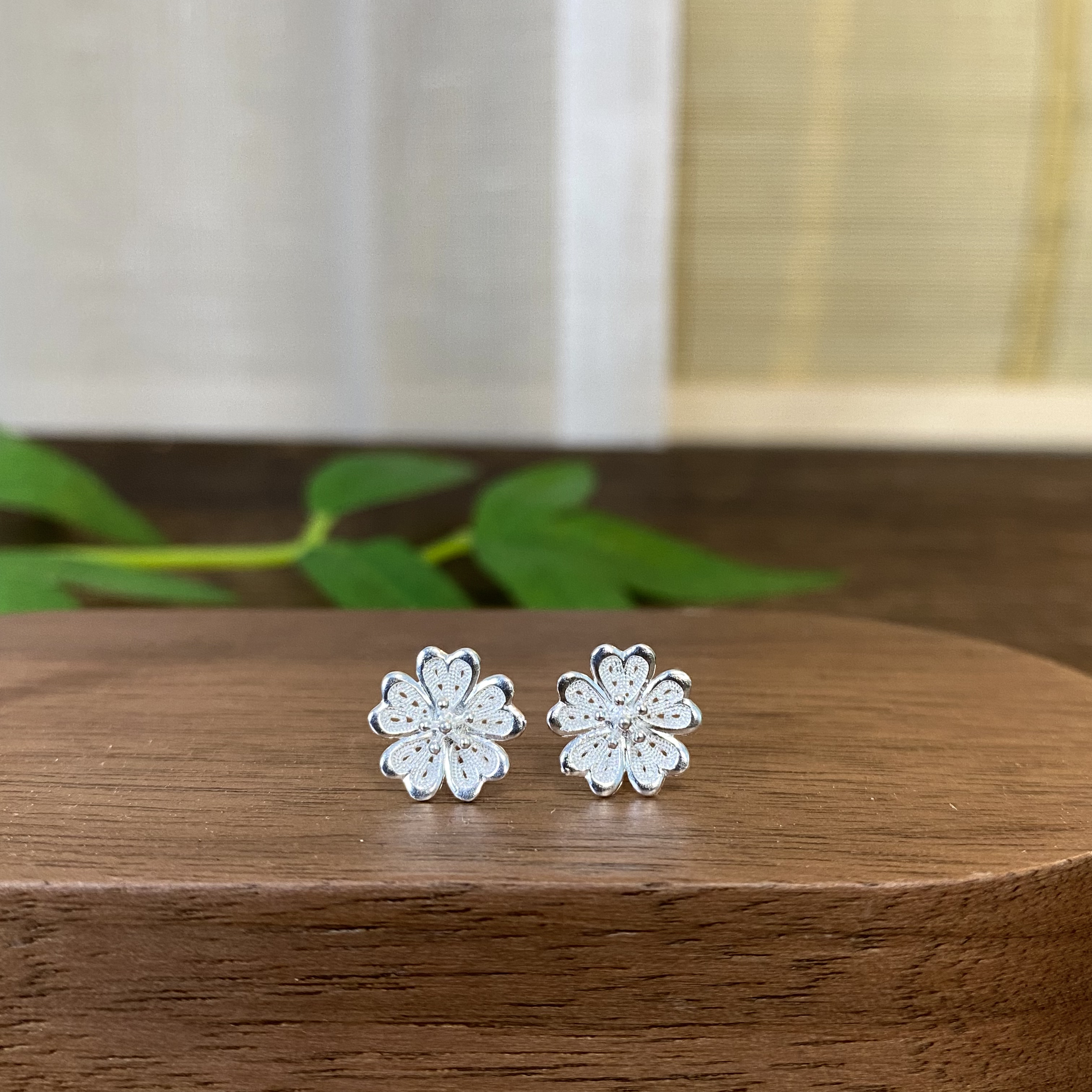 足银耳饰 百搭小众气质耳钉耳环手工民族苗族花丝轻奢耳环耳钉