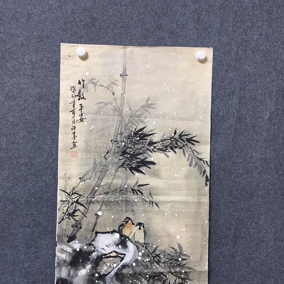 国画三尺花鸟一副