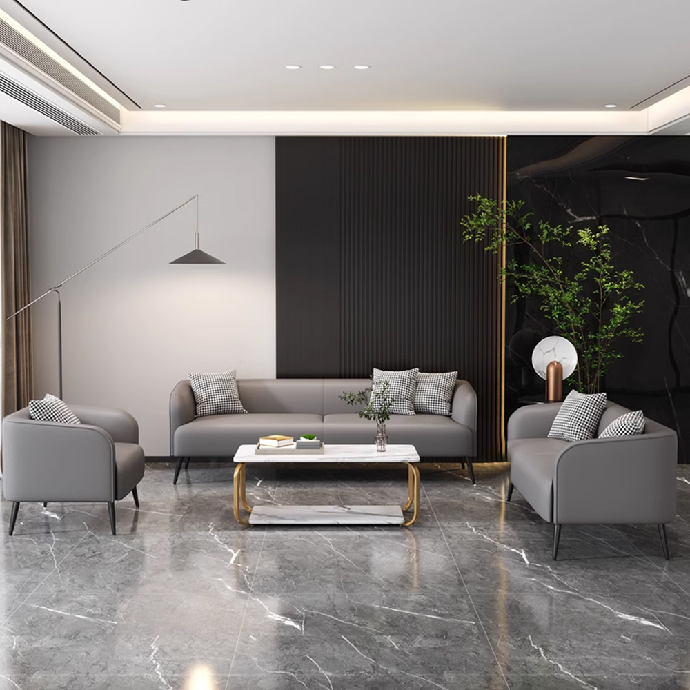 中古风美学生态真皮小户型沙发客厅卧室公寓直排黑色单双人小沙发