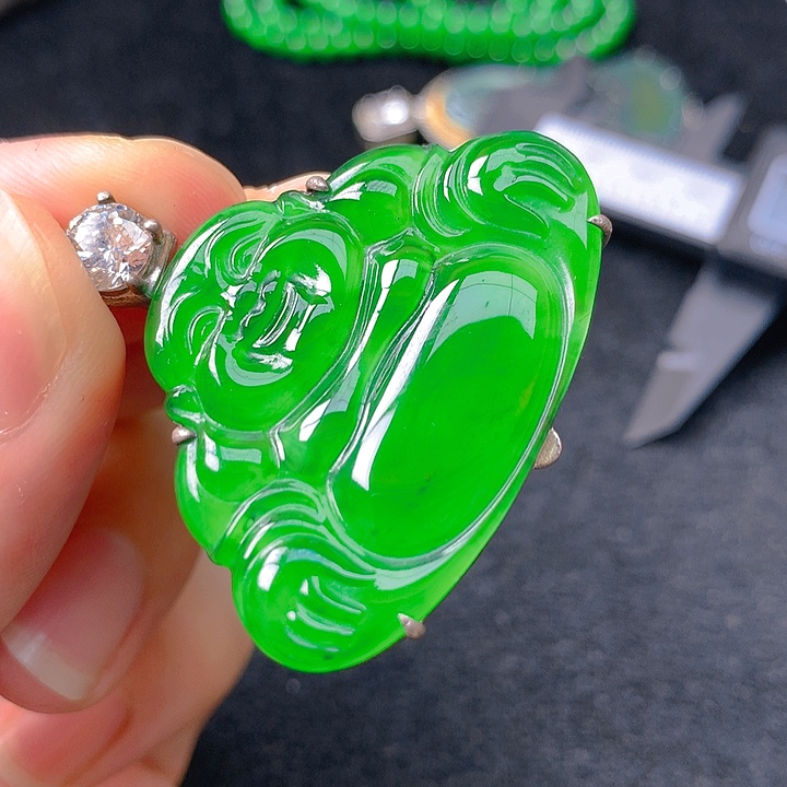 翡翠银S925镶嵌颈饰