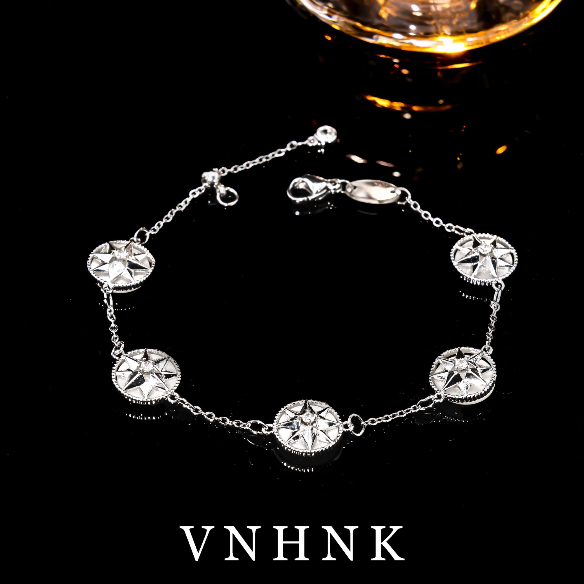 铜合金合成锆石手链 美可儿   B117   银色（23cm）个性时尚手链