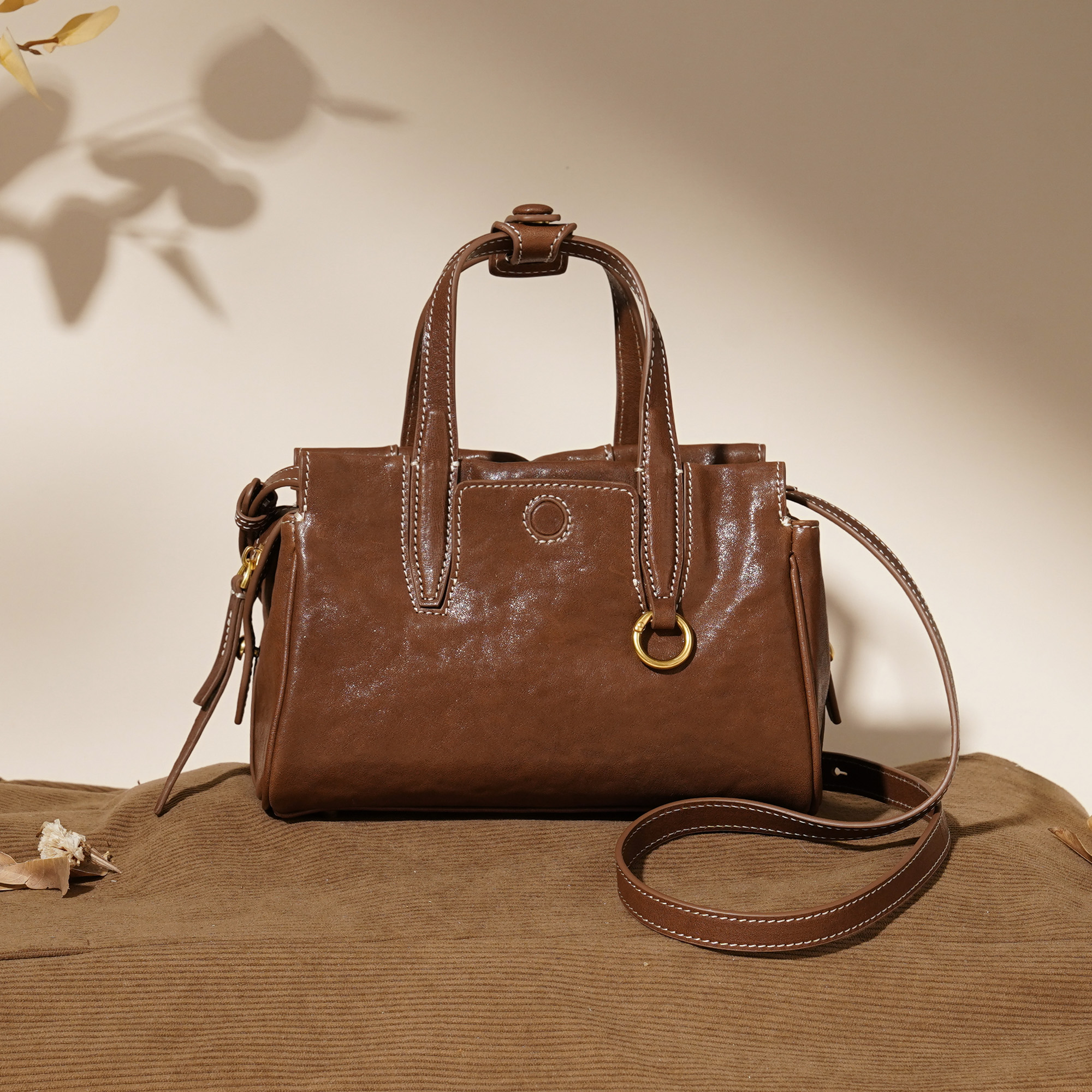 岩牛【小浩一生】见物旅行包高级感单肩手提斜挎包YN3636