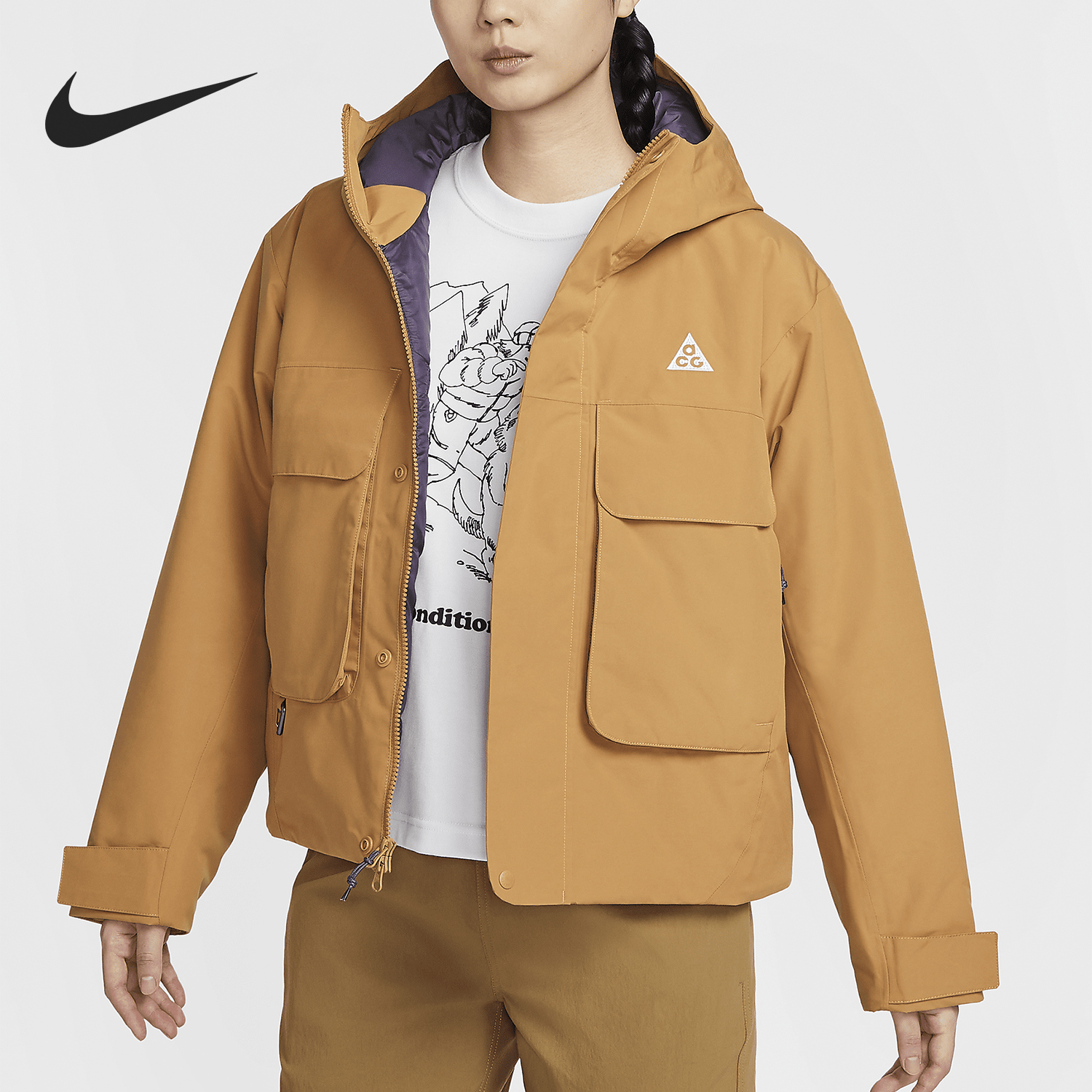 Nike/耐克正品2024冬新款女士保暖复古户外外套FV7328-224