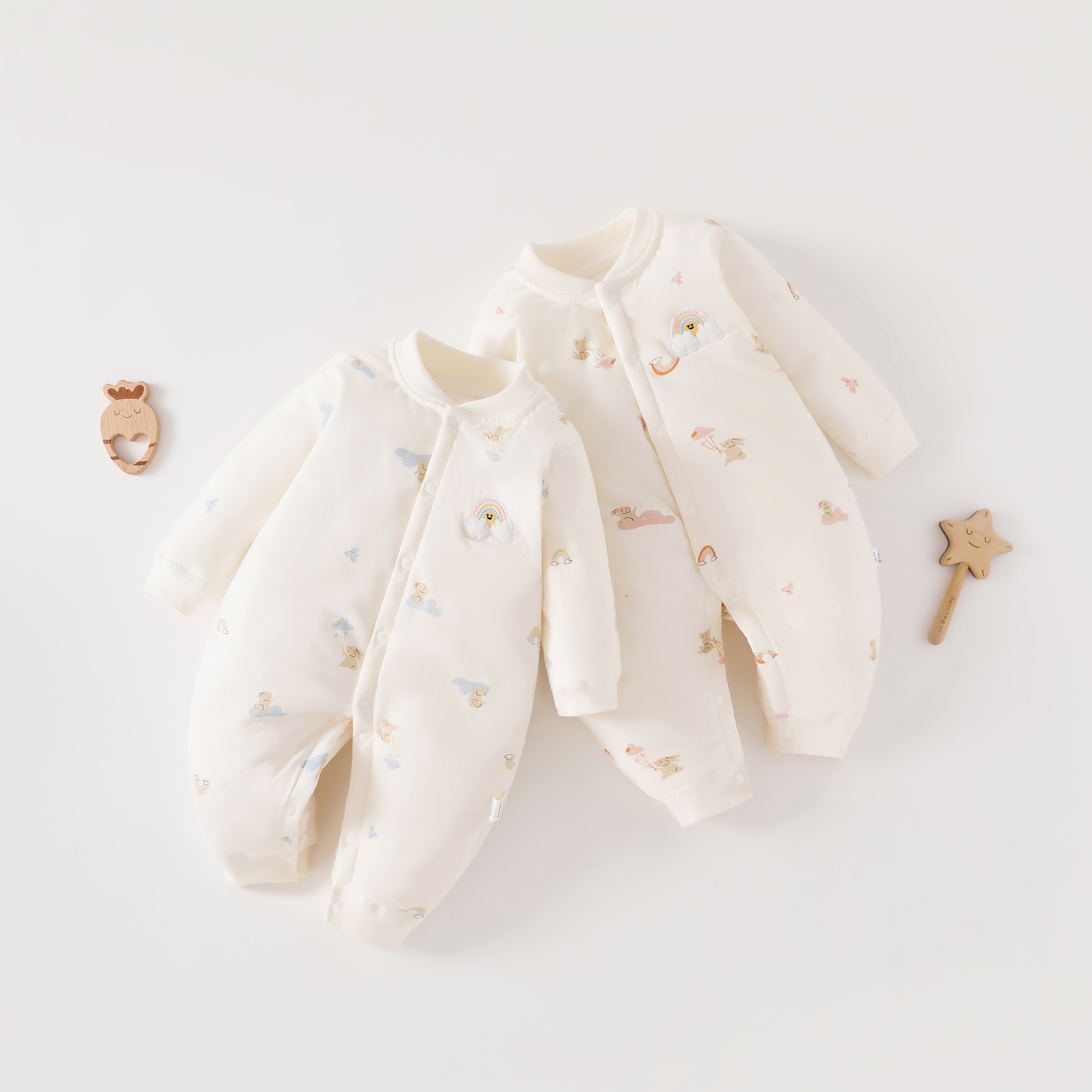 【新款】2025年秋冬加厚40g保暖衣服婴儿哈衣连体衣qc