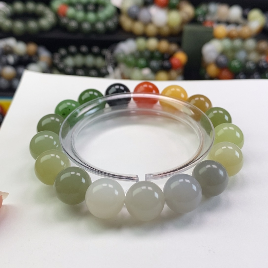 和田玉手串未镶嵌福利多宝手串z 12