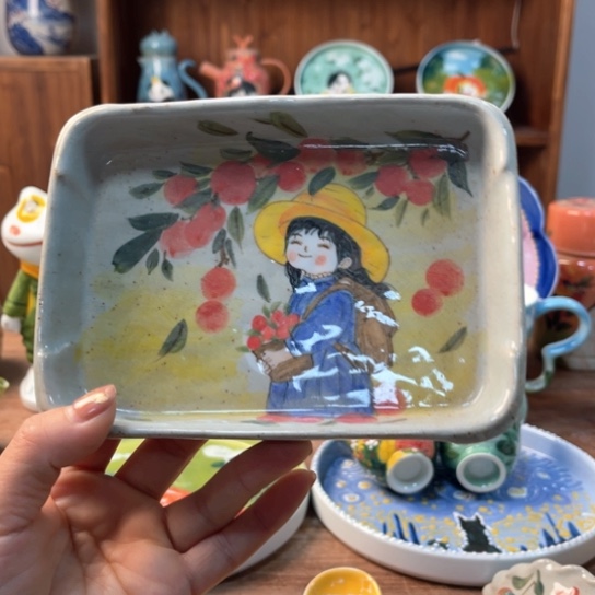 壶景德镇釉下手绘陶瓷 