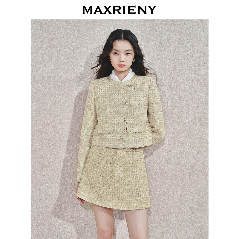 【达人专属】【商场同款】MAXRIENY小香风外套女门襟高级气质设计