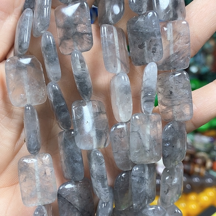 玛瑙/玉髓未镶嵌珠宝半成品天然云雾水晶卡13*18mm