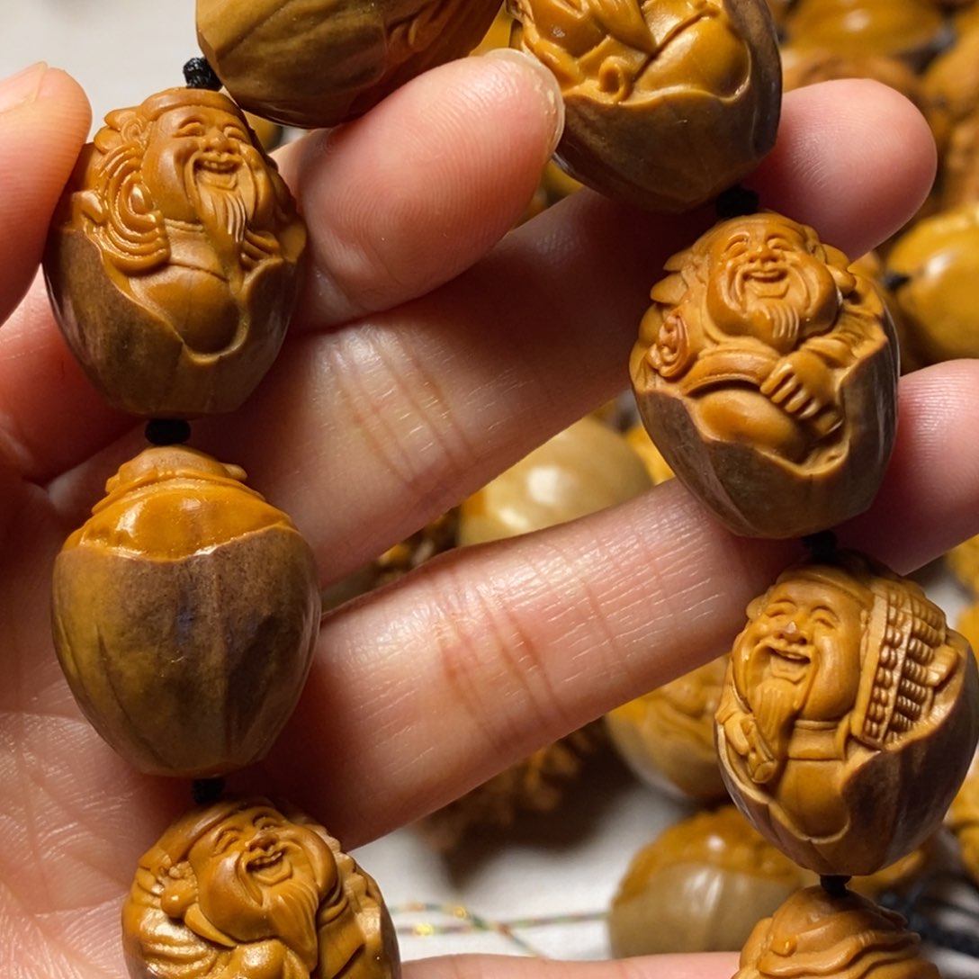 橄榄核手串/手链紫皮包衣财神