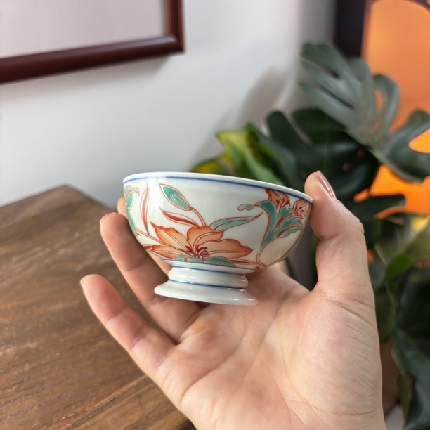 【南风】雨溪山房 红绿彩 百合高脚杯 142