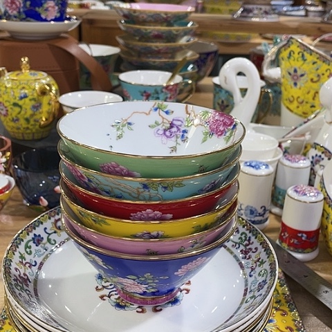 珐琅景德镇陶瓷斗笠碗