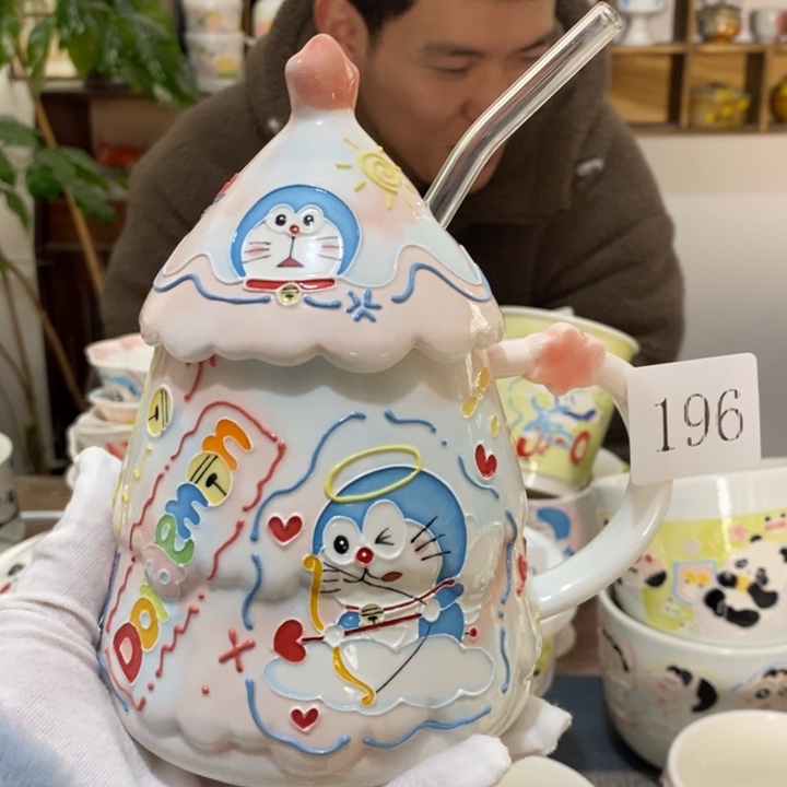 杯景德镇釉下彩手绘