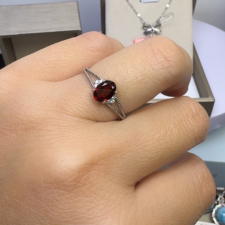 水晶戒指银S925镶嵌