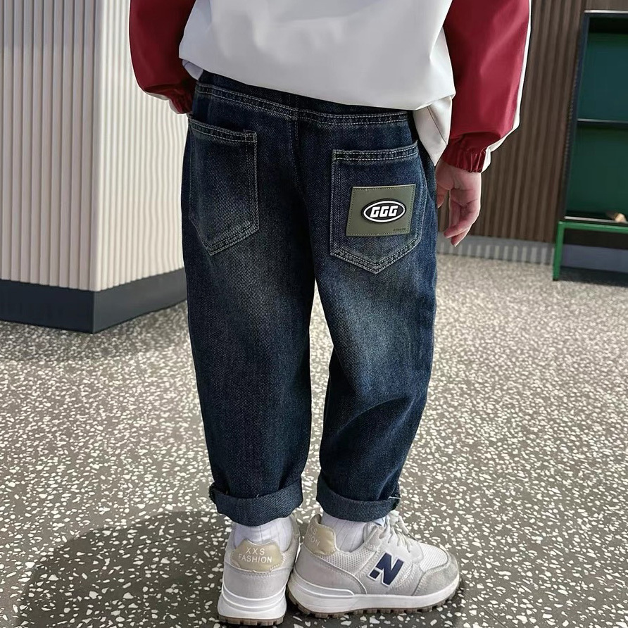 【春秋款】儿童春秋牛仔裤柔软休闲韩版宽中小童运动休闲裤