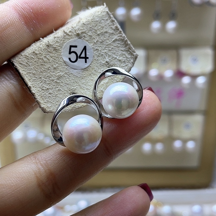 淡水珍珠耳饰银S925镶嵌