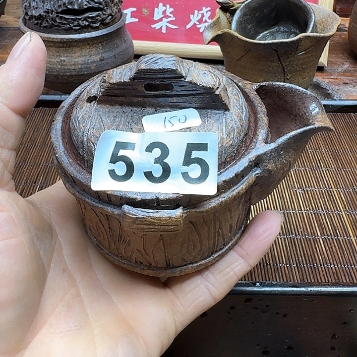 纯手工制作粗陶茶具