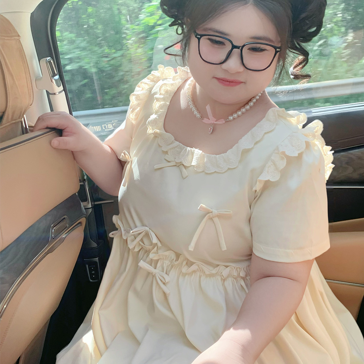 奶芙塔连衣裙公主日系法式宽松大码女装甜美纯欲千金温婉荷叶边