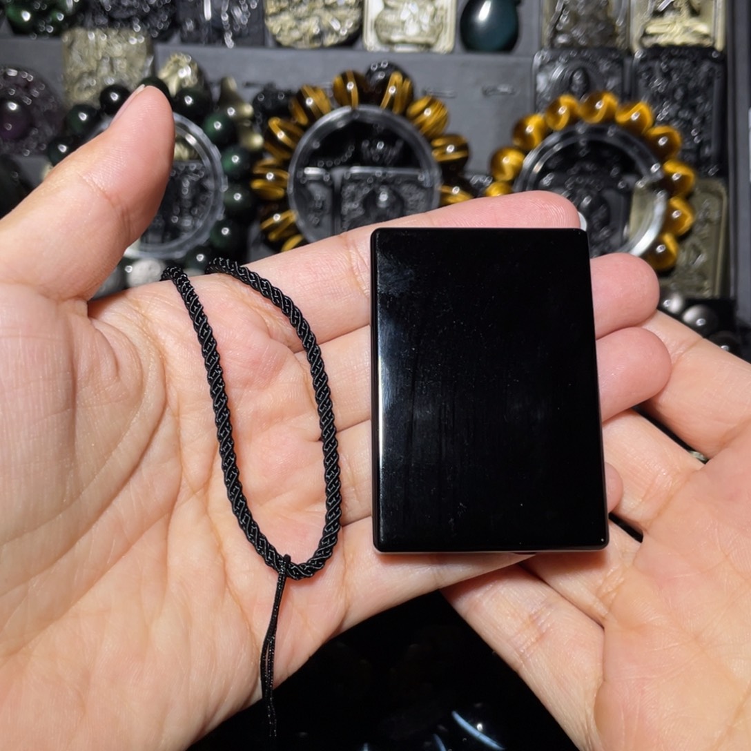 *****黑曜岩未镶嵌颈饰定制