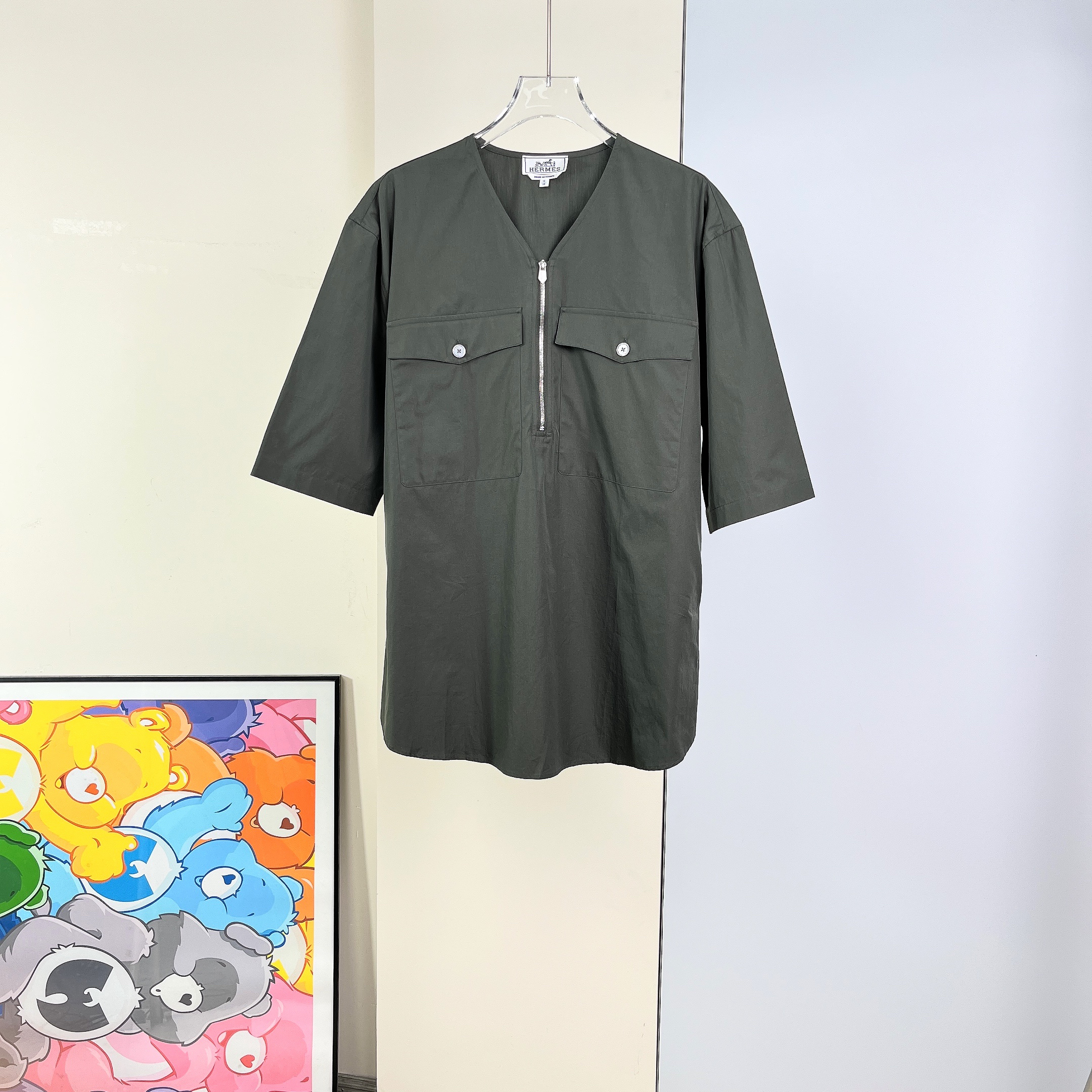 95新 Hermes/爱马仕 短袖衬衫/38码/Xsp30407