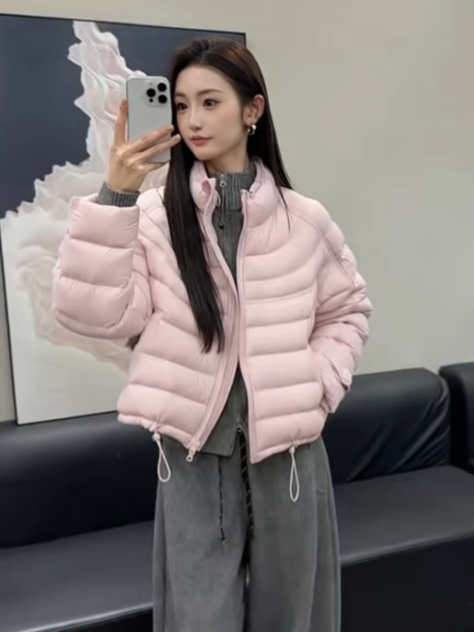 2025秋冬新款短款立领轻便排骨白鸭绒时尚女宽松时尚保暖外套潮
