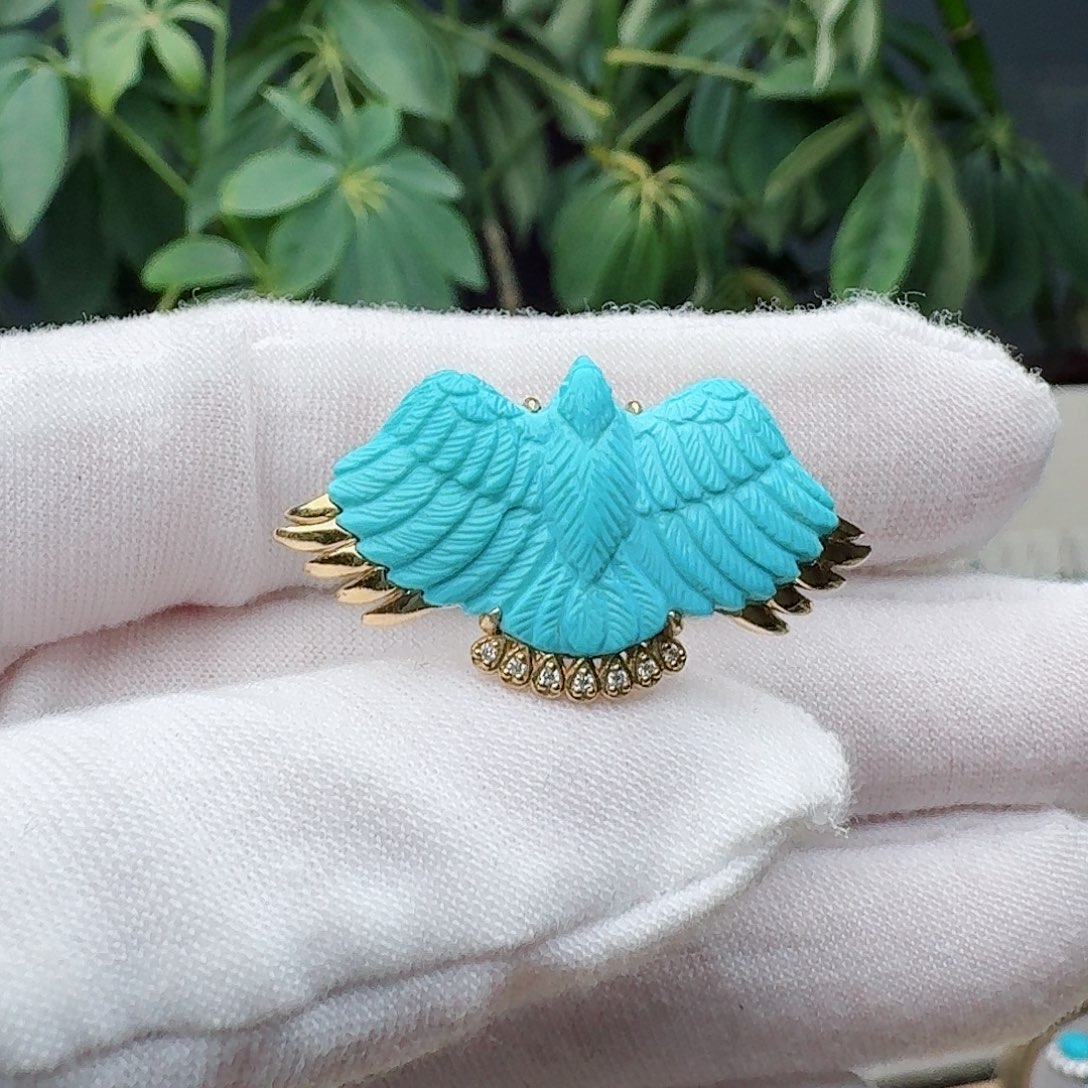 绿松石18K金镶嵌戒指戒指