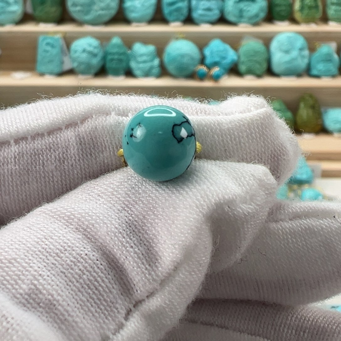 未镶嵌绿松石圆珠8.7mm